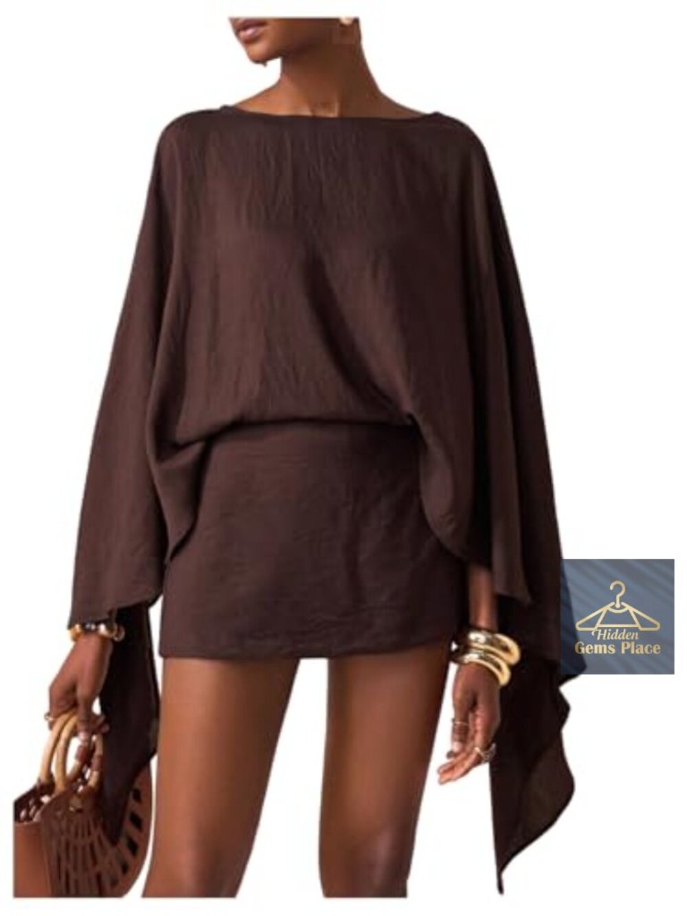 Women's 2 Piece Poncho Skort Set Long Sleeve Matching Outfit Fall